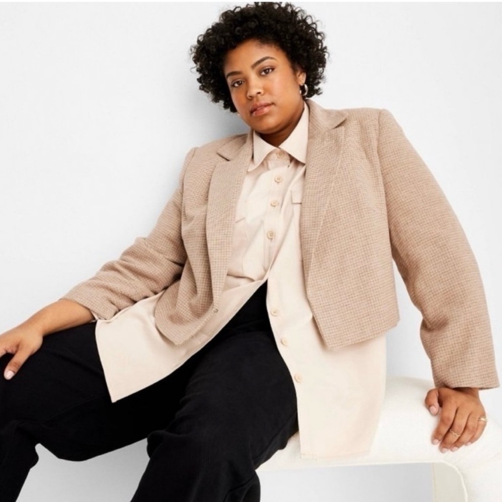 Future Collective Reece Blutstein wool blend crop jacket - sz M